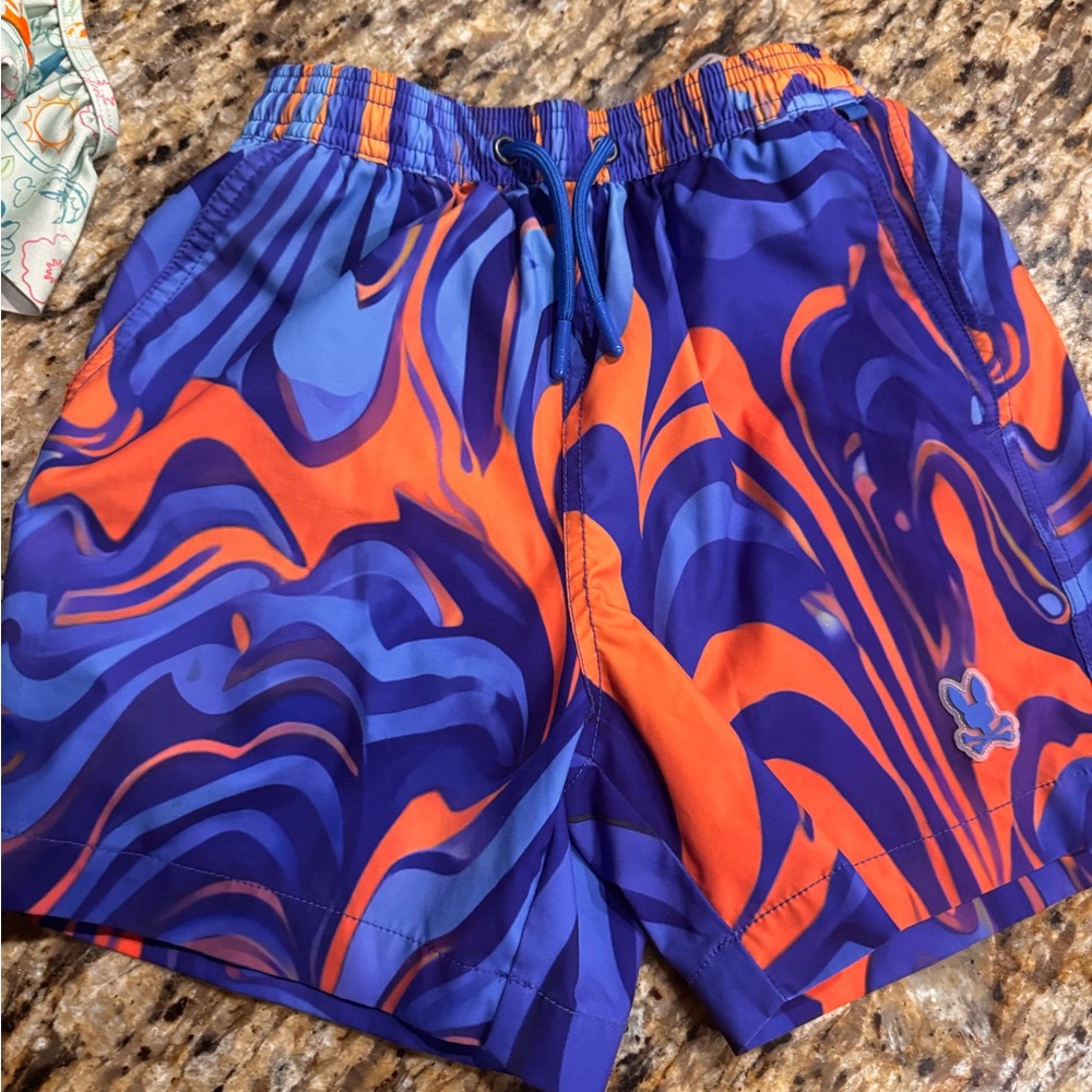 Psycho Bunny Blue and Orange Swimwear